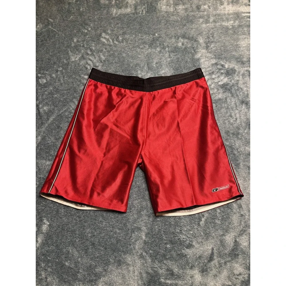 Reebok Reversible Basketball Shorts Men's XL Black Red Mesh Athletic Gym 10